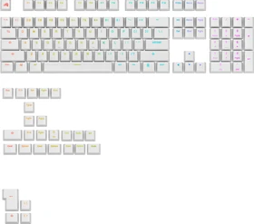 Glorious GPBT Backlit Keycaps, Kunststoff (PBT), weiß, 130 Tasten, ANSI-US