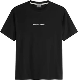 Scotch & Soda Core Logo auf der Brust T-Shirt kurzarm schwarz (Herren)