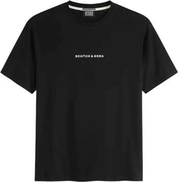 Scotch & Soda Core Logo auf der Brust T-Shirt kurzarm schwarz (Herren)