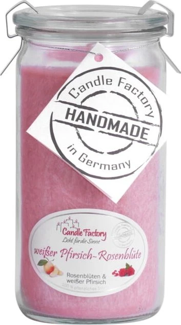 Candle Factory Mini Jumbo Duftkerze weißer pfirsich-rosenblüte, 1 Stück