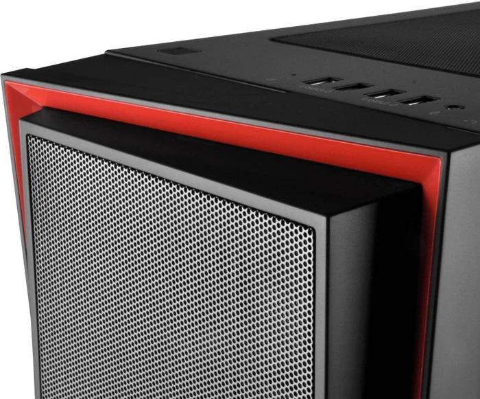 SilverStone Redline Series RL06 GP schwarz/rot, Glasfenster, Lüfter LED rot