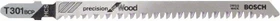 Bosch Professional T301BCP HCS Precision for Wood Stichsägeblatt, 117mm, 5 Stück