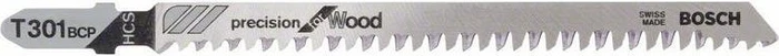 Bosch Professional T301BCP HCS Precision for Wood Stichsägeblatt, 117mm, 5 Stück
