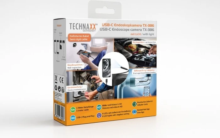 Technaxx USB-C Endoskopkamera mit Licht TX-386