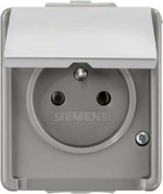Siemens DELTA fläche IP44 Steckdose, dunkelgrau/hellgrau