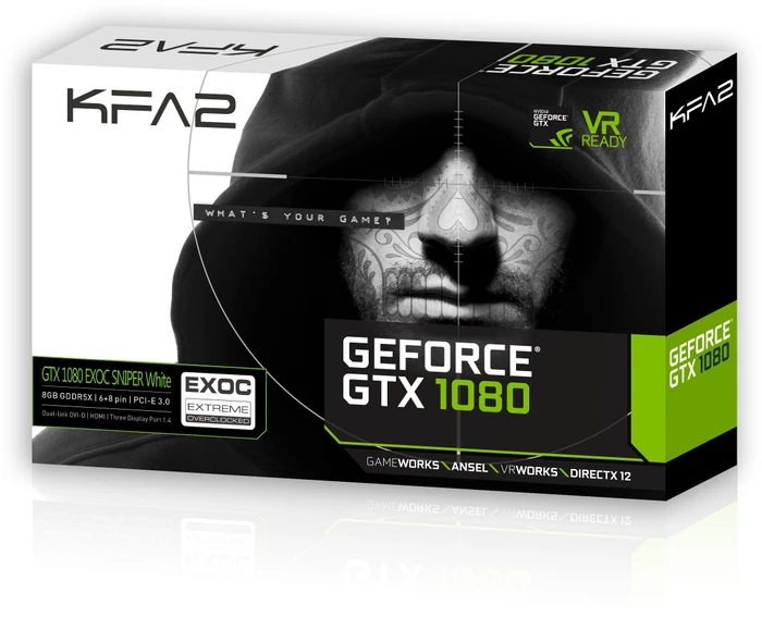 KFA2 GeForce GTX 1080 EXOC-SNPR White, 8GB GDDR5X, DVI, HDMI, 3x DP