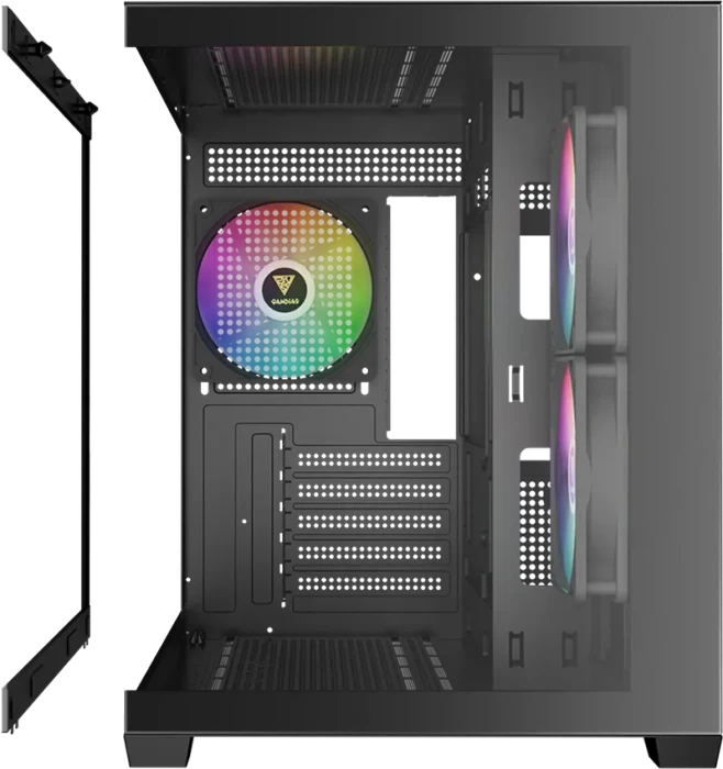 Gamdias AURA GC10M ARGB, schwarz, Glasfenster