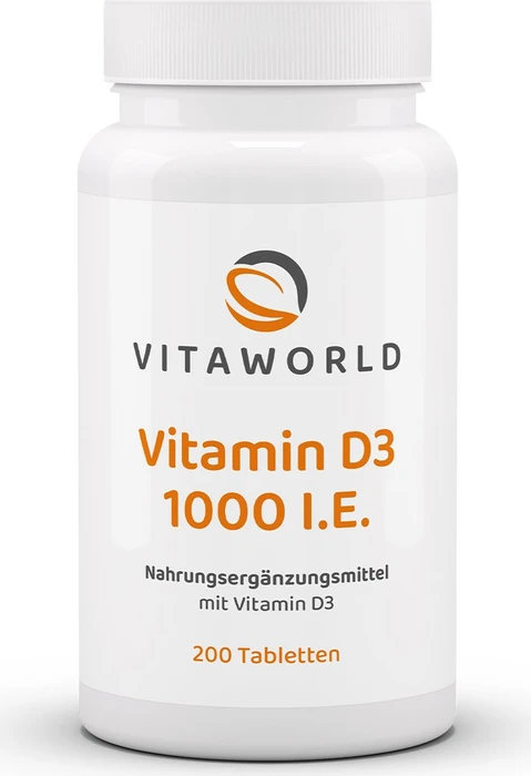 vitaworld Vitamin D3 1000 I.E. Tabletten, 200 Stück