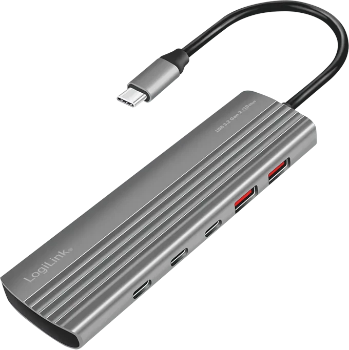 LogiLink Ultra-Slim USB-Hub, 8x USB-C 3.1/2x USB-A 3.1, USB-C 3.1 [Stecker]
