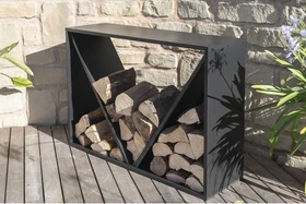 Westmann Kaminholzregal 114.5x35x80cm schwarz