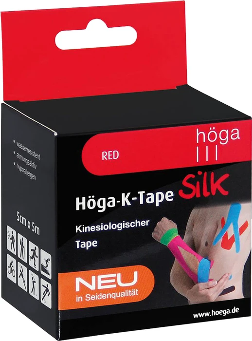 Höga Höga-K-Tape Silk Rolle 5m x 5cm rot, 1 Stück