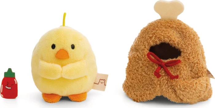 Nici MyMochi Yummi Edition Küken Tschieps mit Chilisoße und Hähnchenkeulekostüm Geschenkbox 8cm