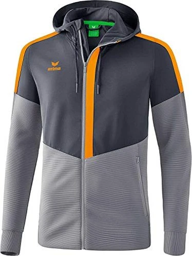 Erima Squad mit Kapuze Trainingsjacke slate grey/monument grey/new orange (Herren)