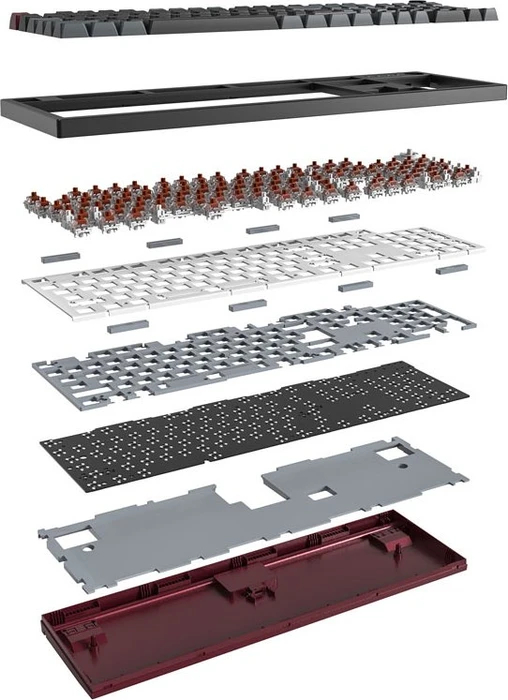 Montech MKey, Darkness, Fullsize, LEDs RGB, hot-swap, Gateron G Pro 2.0 BROWN, USB, DE