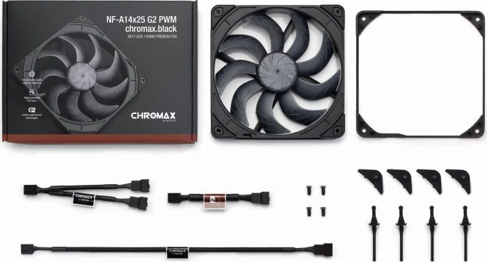 Noctua NF-A14x25 G2 PWM chromax.black, 140mm
