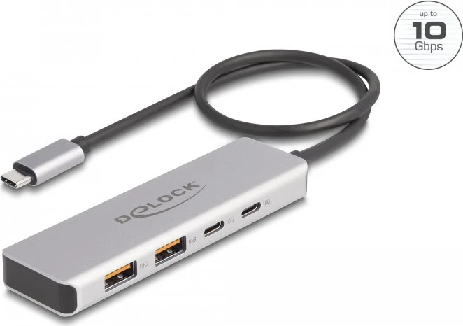 DeLOCK 4-Port USB-Hub, 2x USB-C 3.1, 2x USB-A 3.1, USB-C 3.1 [Stecker]