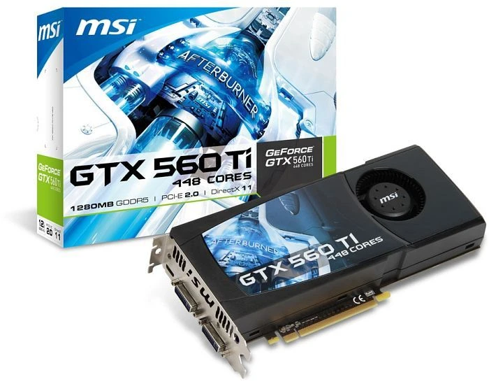 MSI GeForce GTX 560 Ti 448 Cores, N560Ti-448-12D5, 1.25GB GDDR5, 2x DVI, Mini HDMI