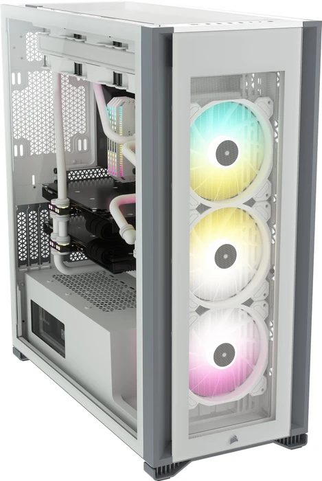 Corsair iCue 7000X RGB, weiß, Glasfenster