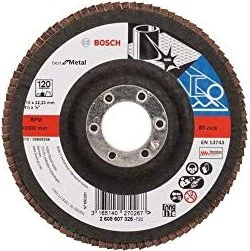 Bosch Professional X571 Best for Metal Fächerschleifscheibe gerade K120, 115x22.23mm, 1 Stück