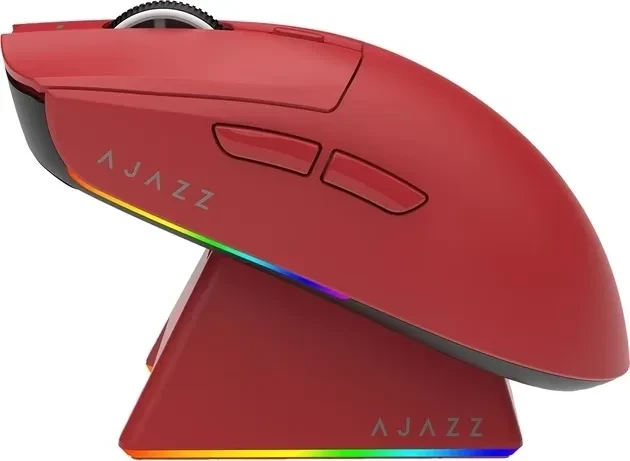 Ajazz AJ139 V2 MC Gaming Mouse mit Ladestation, rot, USB/Bluetooth