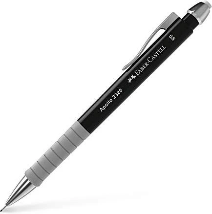 Faber-Castell Apollo 2327 Druckbleistift 0.5mm graphit, schwarz/grau, Radierer