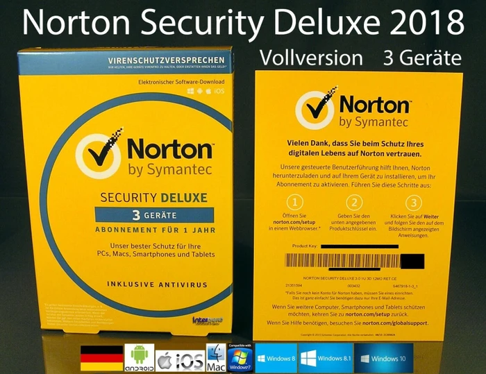 NortonLifeLock Norton Security Deluxe 3.0, 3 User (deutsch) (Multi-Device)