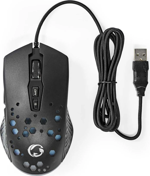 Nedis Wired Gaming Mouse with 12 lighting modes, schwarz, USB