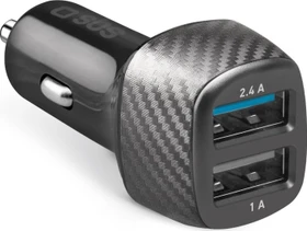 SBS Mobile Schnelllade-Autoladegerät 1x 12W USB-Anschluss und 1x 5W USB-Anschluss schwarz