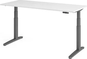 Hammerbacher Ergonomic Aktiv XBHM19 elektrisch höhenverstellbarer Sitz-Steh-Schreibtisch 180x80cm weiß/graphit