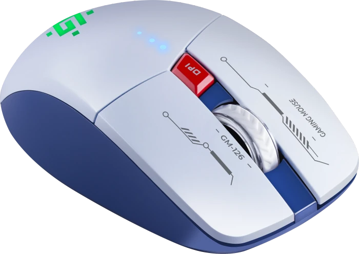 Defender Tisa GM-126 Wireless Gaming Mouse weiß/blau/rot, USB/Bluetooth