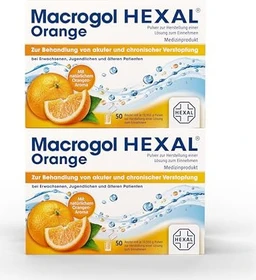 Hexal Macrogol Hexal Orange Pulver Beutel, 100 Stück