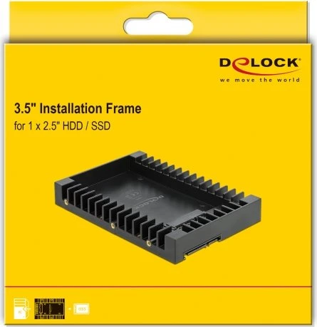 DeLOCK 3.5" auf 1x 2.5" Einbaurahmen, schwarz