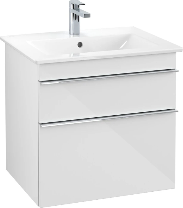 Villeroy & Boch Venticello Waschbeckenunterschrank für Becken mittig 2 Auszüge 603x590x477mm glossy white/chrome