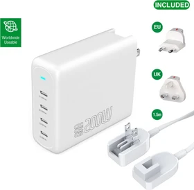 4smarts Ladegerät GaN Flex Pro 200W weiß