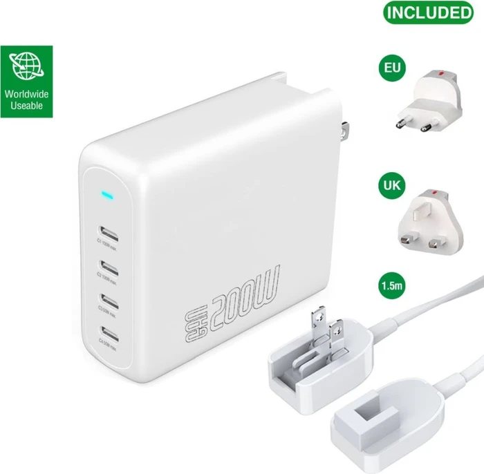 4smarts Ladegerät GaN Flex Pro 200W weiß