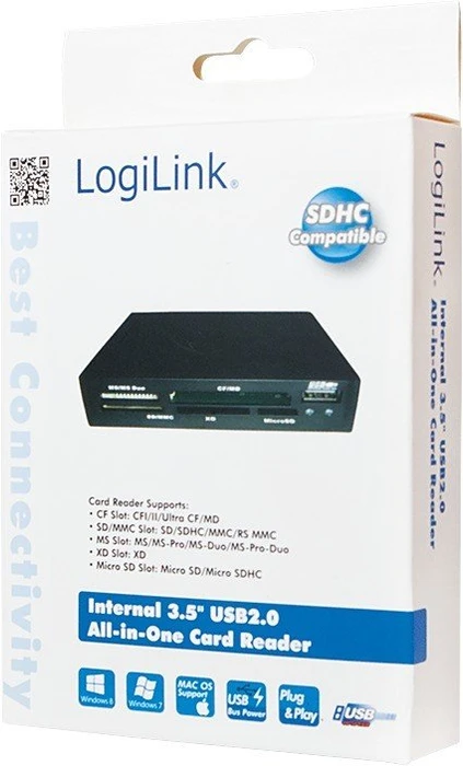 LogiLink 54in1 Multi-Slot-Cardreader, USB 2.0 9-Pin Stecksockel [Stecker]