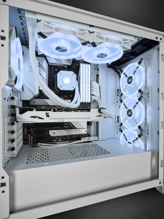 Corsair 4000D RGB Airflow QL Edition, weiß, Glasfenster