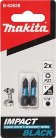 Makita Impact Black Pozidriv Bit 1/4", PZ1x25mm, 2 Stück