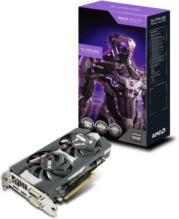 Sapphire Radeon R9 270X Dual-X, 4GB GDDR5, 2x DVI, HDMI, DP, full retail