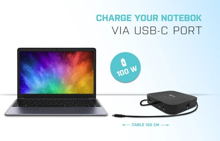 i-tec USB-C HDMI DP Docking Station, inkl. 112W Netzteil, USB PD 100W, USB-C 3.1 [Stecker]