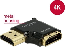 DeLOCK 4K HDMI Typ A Stecker/Buchse Adapter gewinkelt links (65660)