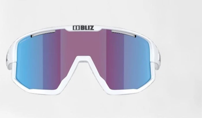 Bliz Fusion matte white/rose-violet blue mirror