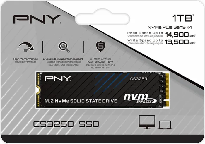 PNY CS3250 1TB, M.2 2280 / M-Key / PCIe 5.0 x4