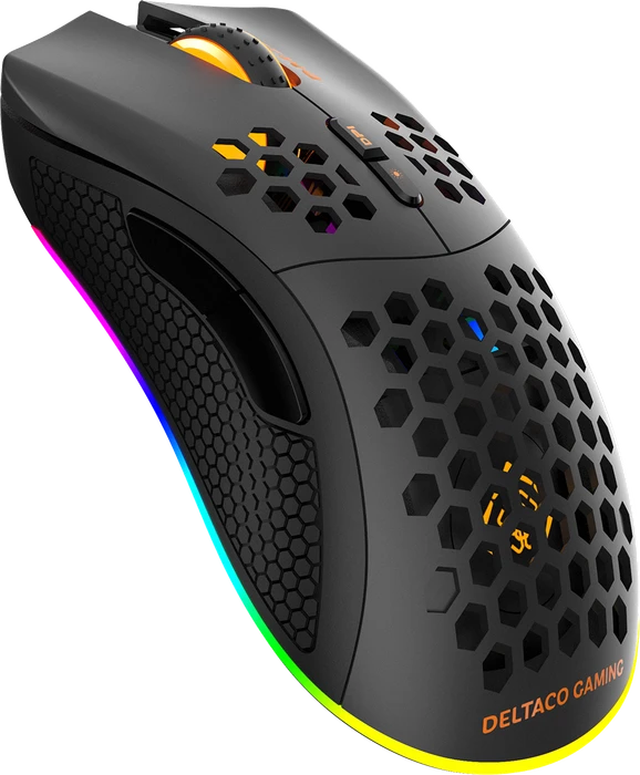 Deltaco DM220 Wireless Lightweight Gaming Mouse schwarz, USB/Bluetooth