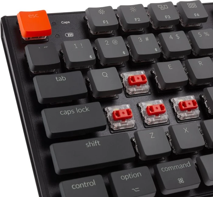 Keychron K1 V4, 80% TKL, LEDs weiß, schwarz, Gateron LOW PROFILE RED, USB/Bluetooth, US