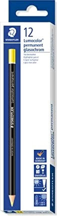 Staedtler Lumocolor glasochrom 108 Trockenmarker gelb, 12er-Pack