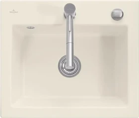 Villeroy & Boch Subway 60 S Einbau Becken mittig mit Ablauffernbedienung ivory