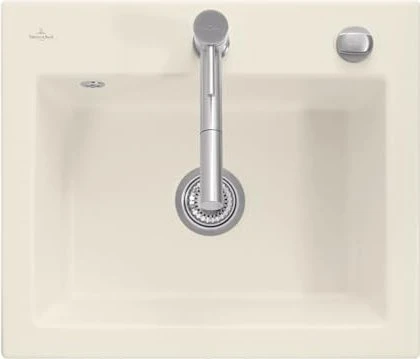 Villeroy & Boch Subway 60 S Einbau Becken mittig mit Ablauffernbedienung ivory