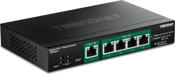 TRENDnet TPE Desktop Gigabit Smart Switch, 5x RJ-45, 60W PoE++ PD
