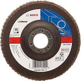 Bosch Professional X551 Expert for Metal Fächerschleifscheibe gerade K40, 125x22.23mm, 1 Stück
